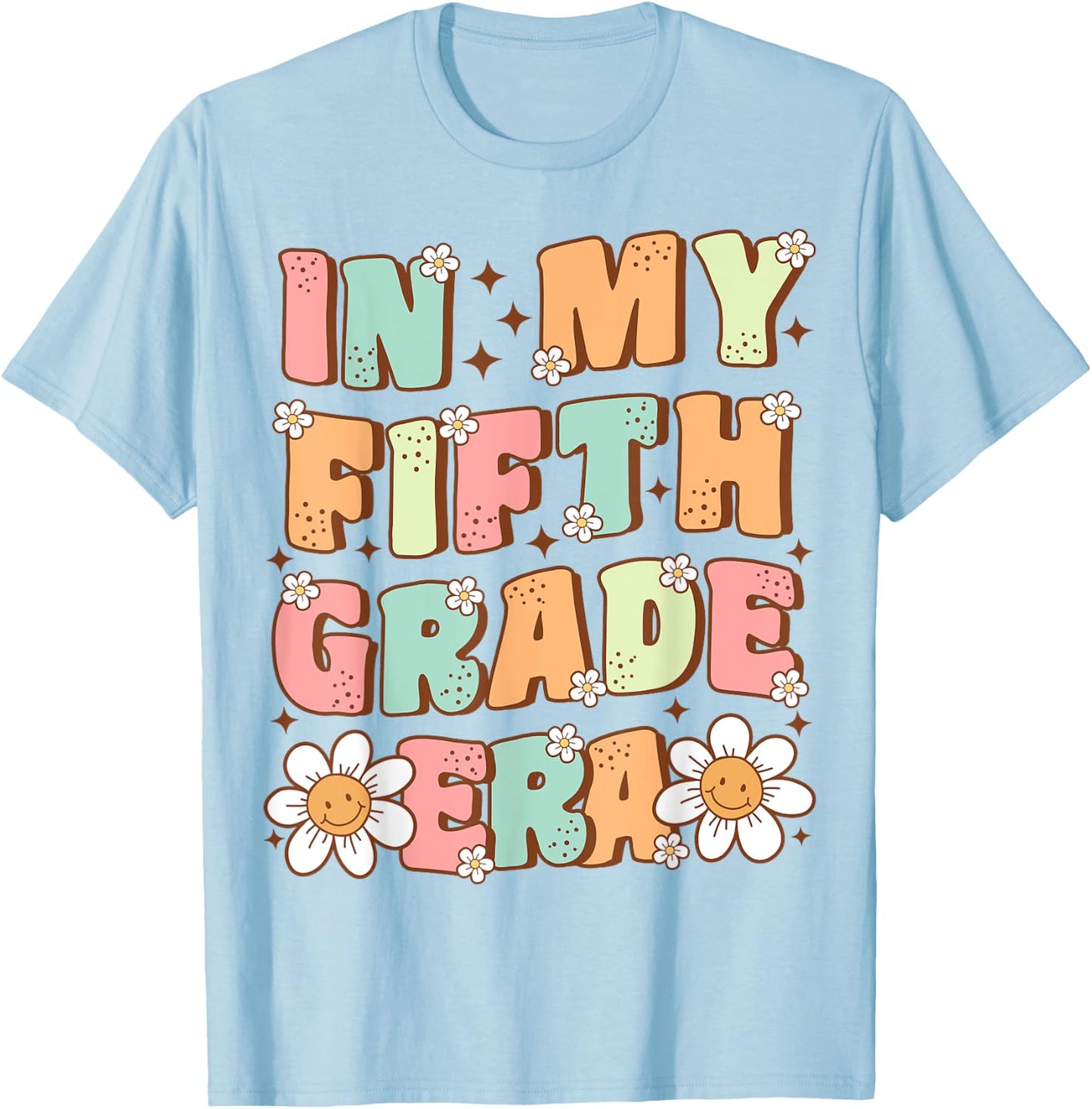 In My Fifth Grade Era Cute Groovy 5th Grade Back to School T-Shirt - T-Shirt | Light Blue