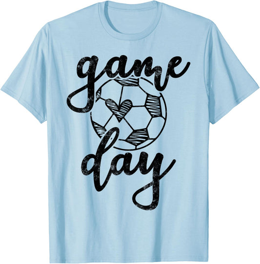 Sports Lover Game Day Soccer Ball T-Shirt - T-Shirt | Light Blue