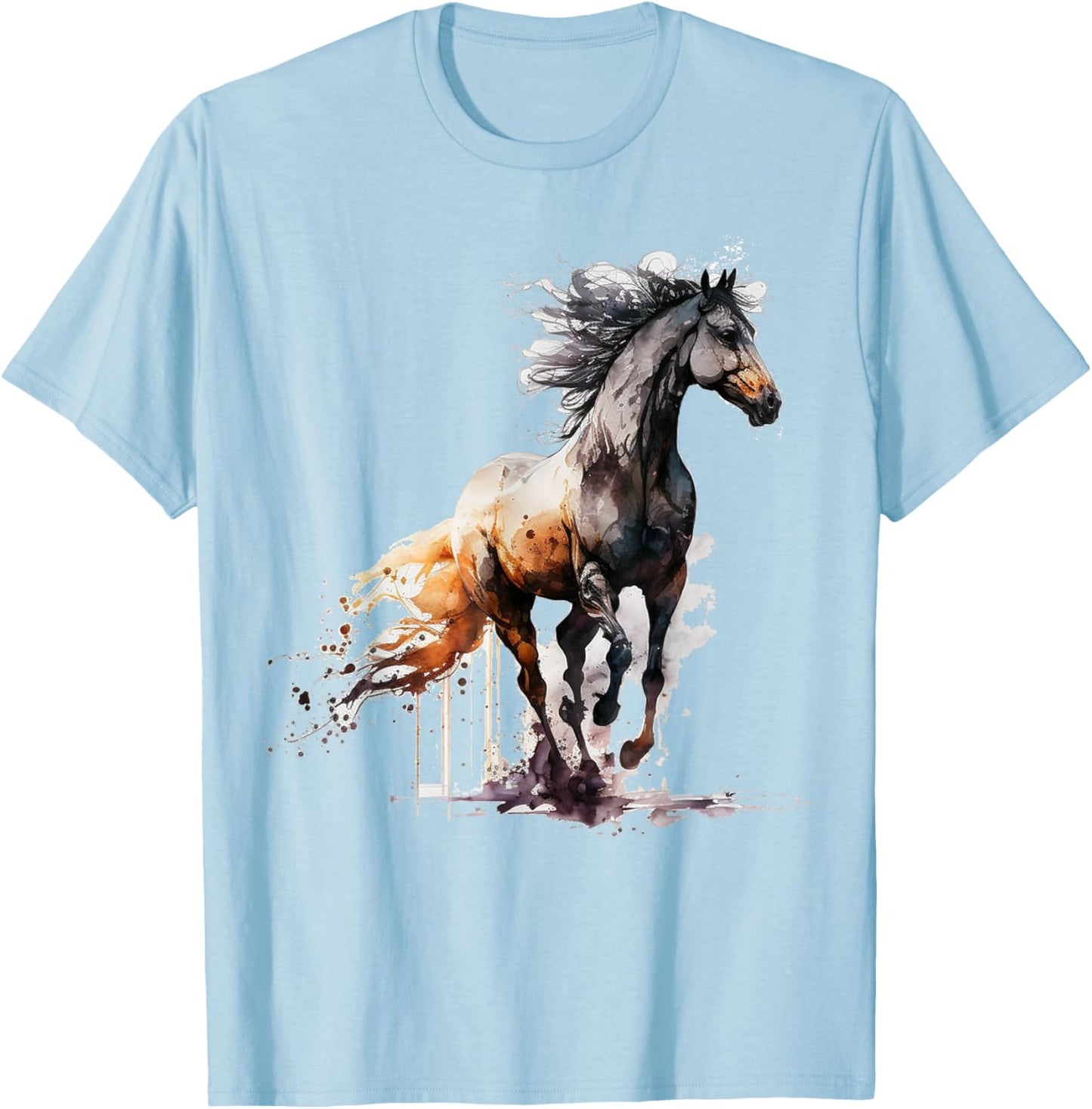 Horse art animal print horse motif horse T-Shirt - T-Shirt | Light Blue