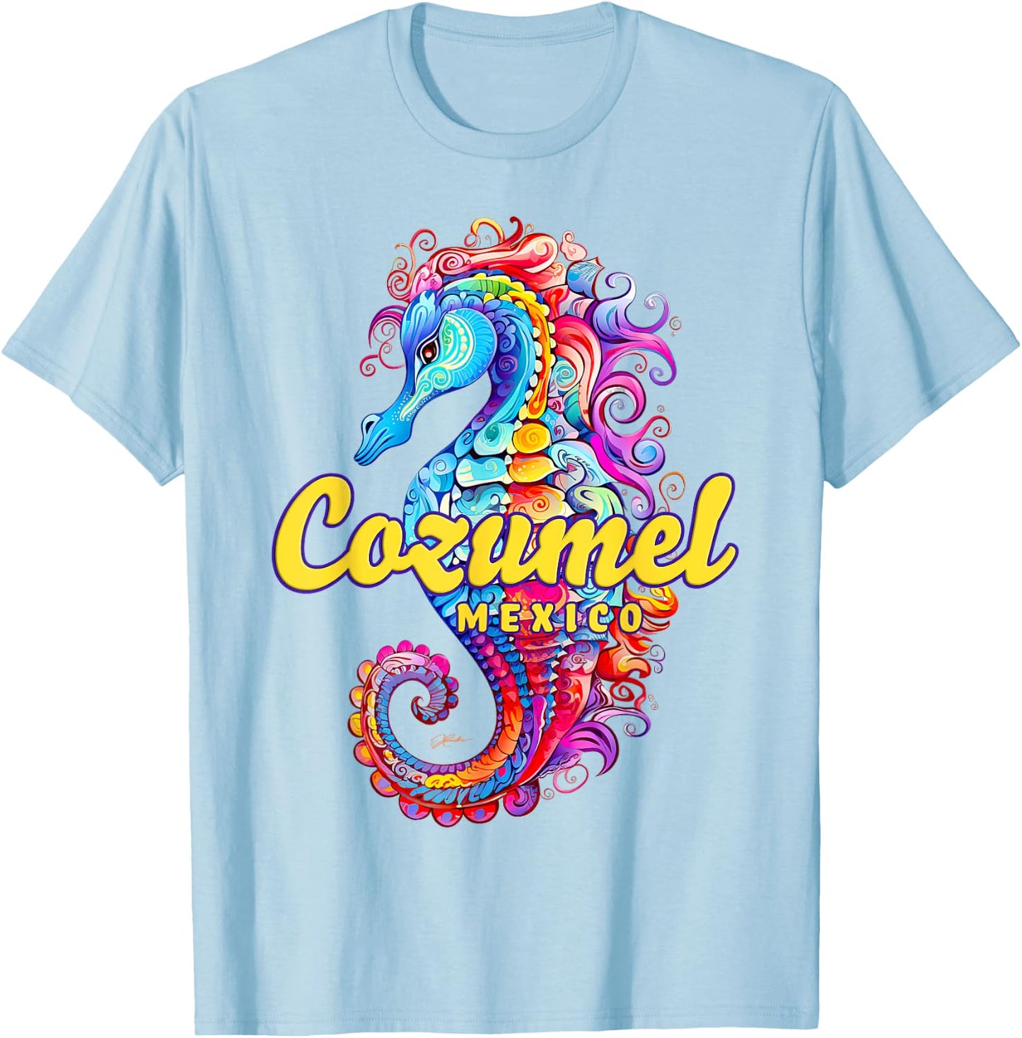 JCombs: Cozumel, Mexico, Seahorse Beach Men Women Kids T-Shirt - T-Shirt | Light Blue