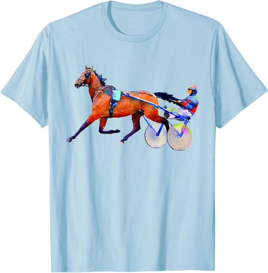 Sports Horse Race Harness Racing T-Shirt - T-Shirt | Light Blue