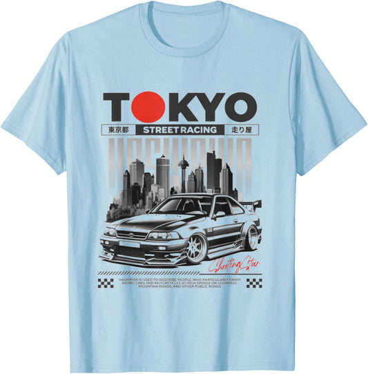 Tokyo Street racing Japan T-Shirt - T-Shirt | Light Blue