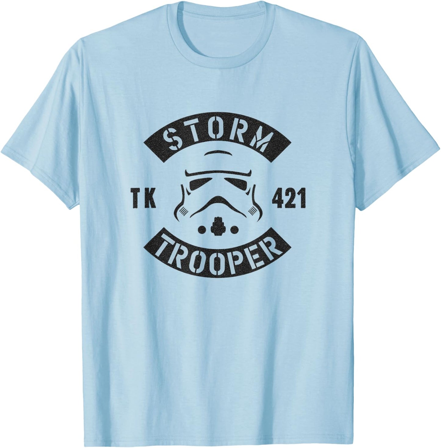 Star Wars Storm Trooper TK 421 Varsity Style Big Face Logo T-Shirt - T-Shirt | Light Blue
