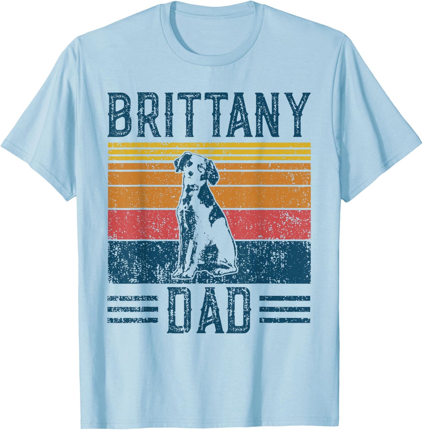 Dog Brittany Dad - Vintage Brittany Dad Women T-Shirt - T-Shirt | Light Blue