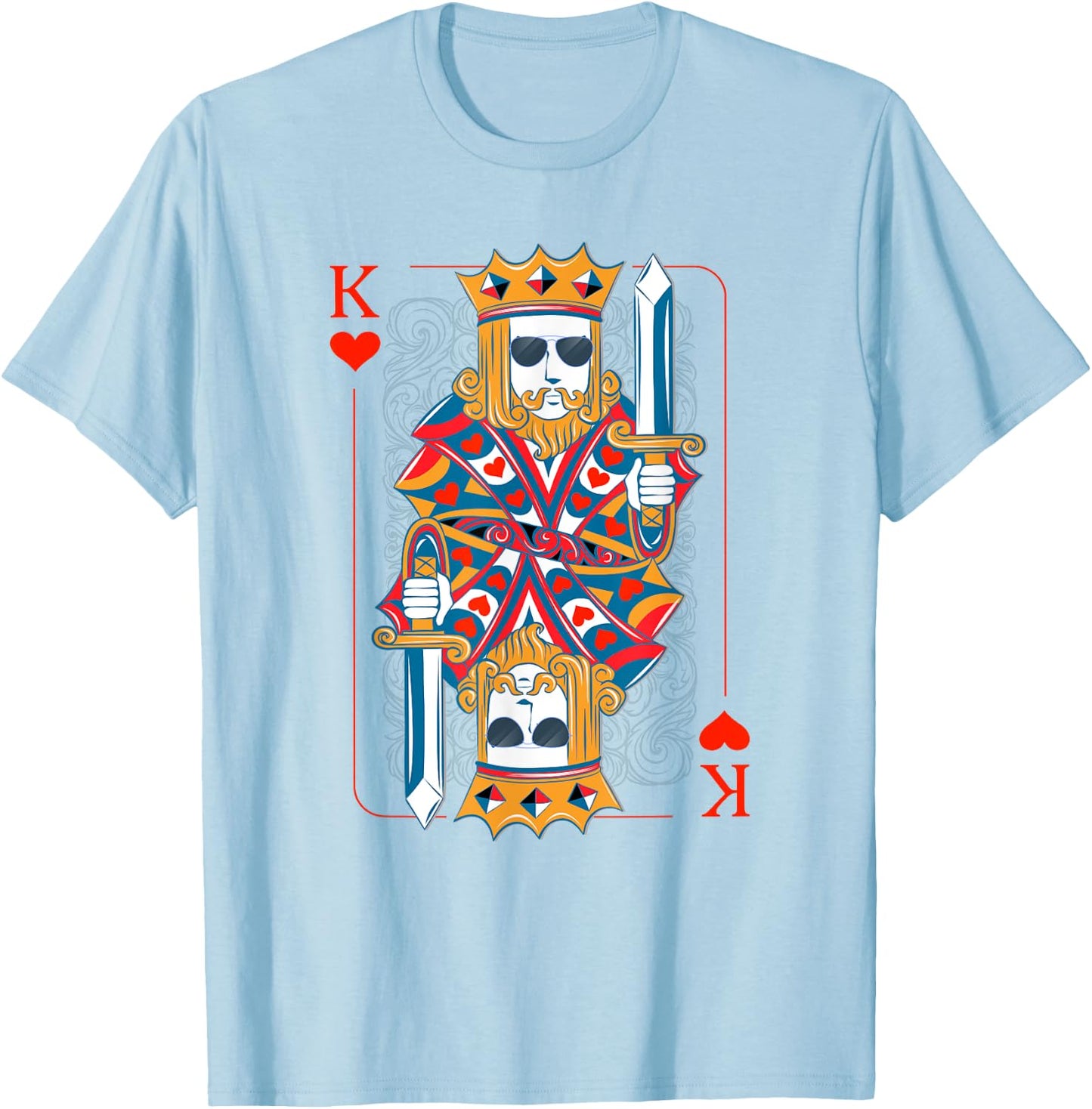 King Of Hearts Matching Couple Valentines King of Hearts T-Shirt - T-Shirt | Light Blue