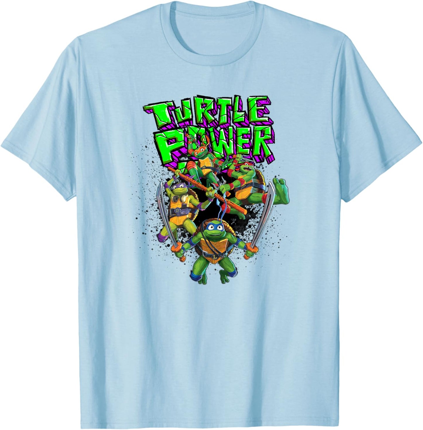 Teenage Mutant Ninja Turtles: Mutant Mayhem Retro Group T-Shirt - T-Shirt | Light Blue