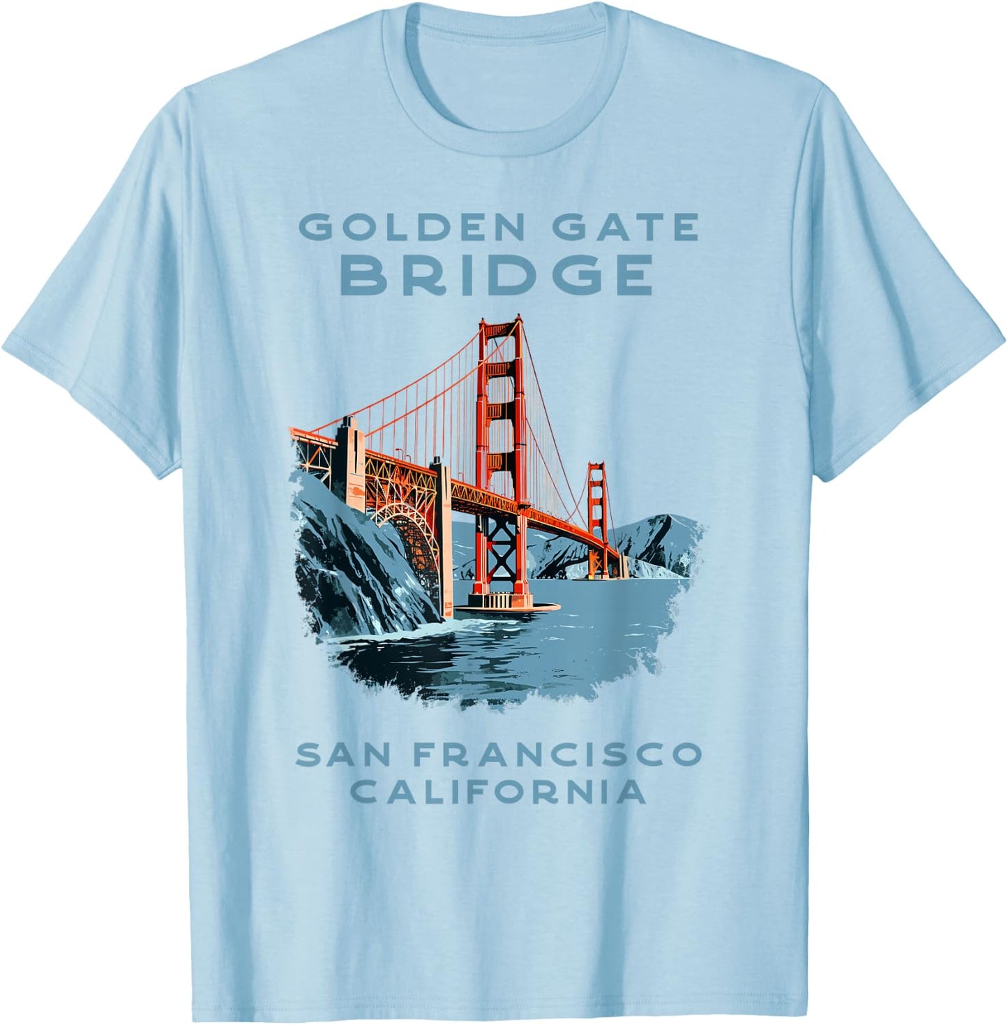 Golden Gate Bridge San Francisco Bay Area T-Shirt - T-Shirt | Light Blue