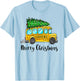 Yellow School Bus Christmas Light Tree Driver Pajama Xmas T-Shirt - T-Shirt | Light Blue