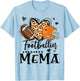 Football Mema Football Player Leopard Pattern Football T-Shirt - T-Shirt | Light Blue