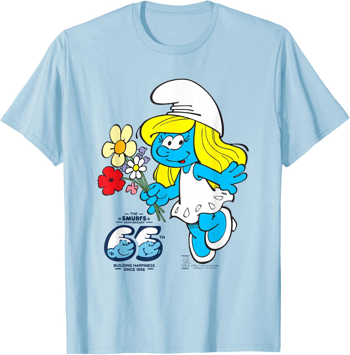 The Smurfs 65th Anniversary Smurfette T-Shirt - T-Shirt | Light Blue