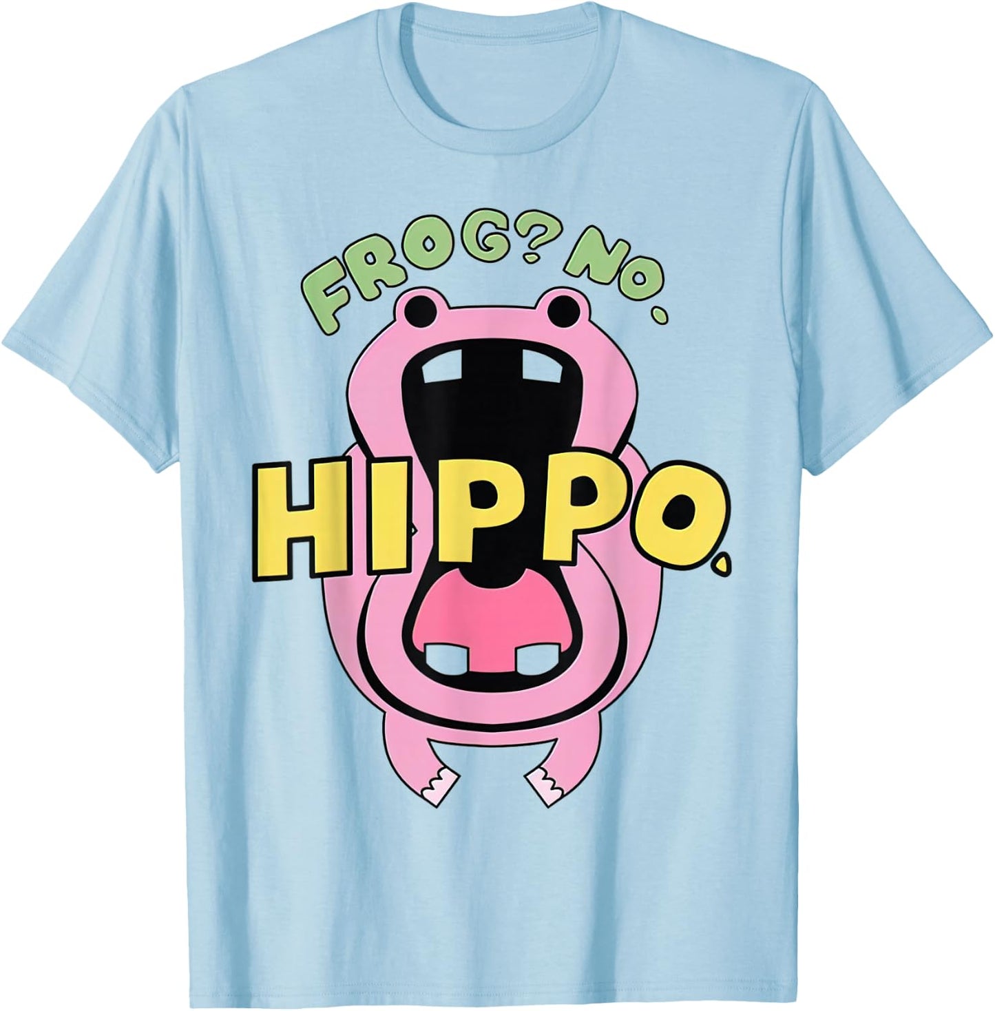 IT FROUG Tiger Frog No Hippo -Adults Classic Fit X-Small White Cotton Polyester Short Sleeve T-Shirt - T-Shirt | Light Blue