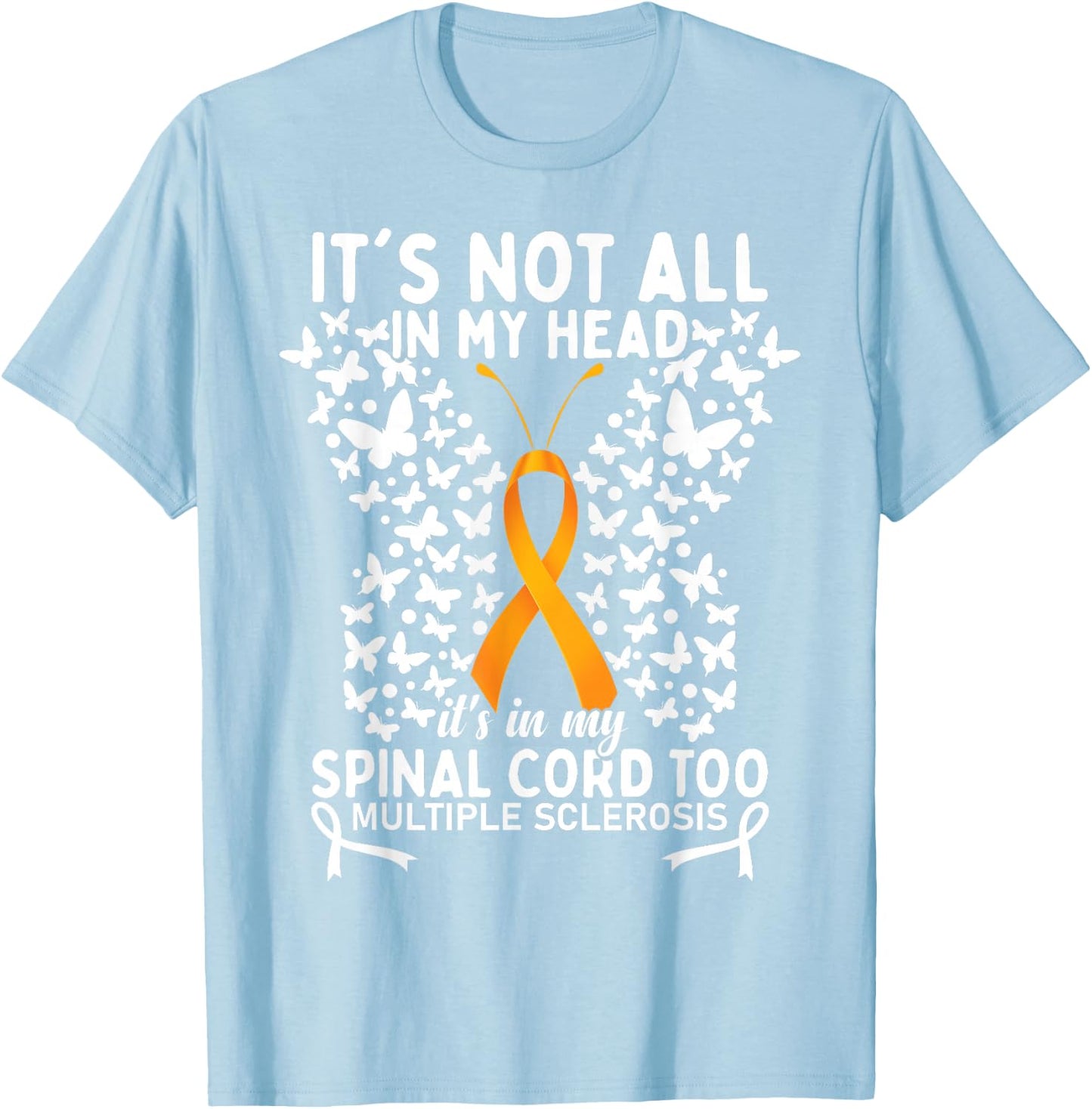 Multiple Sclerosis MS Warrior Butterfly T-Shirt - T-Shirt | Light Blue