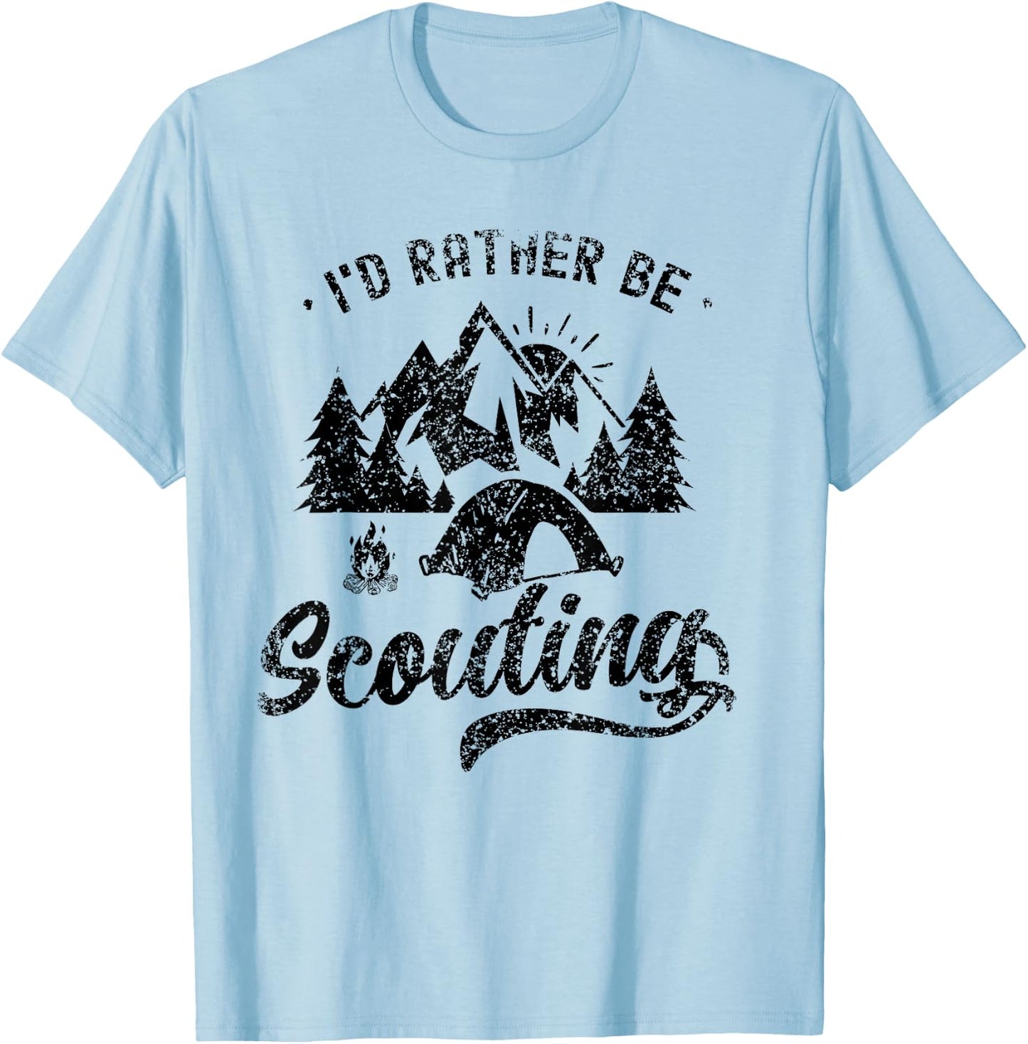 I'd Rather Be Scouting Outdoor Scout Hiking Scouts T-Shirt - T-Shirt | Light Blue