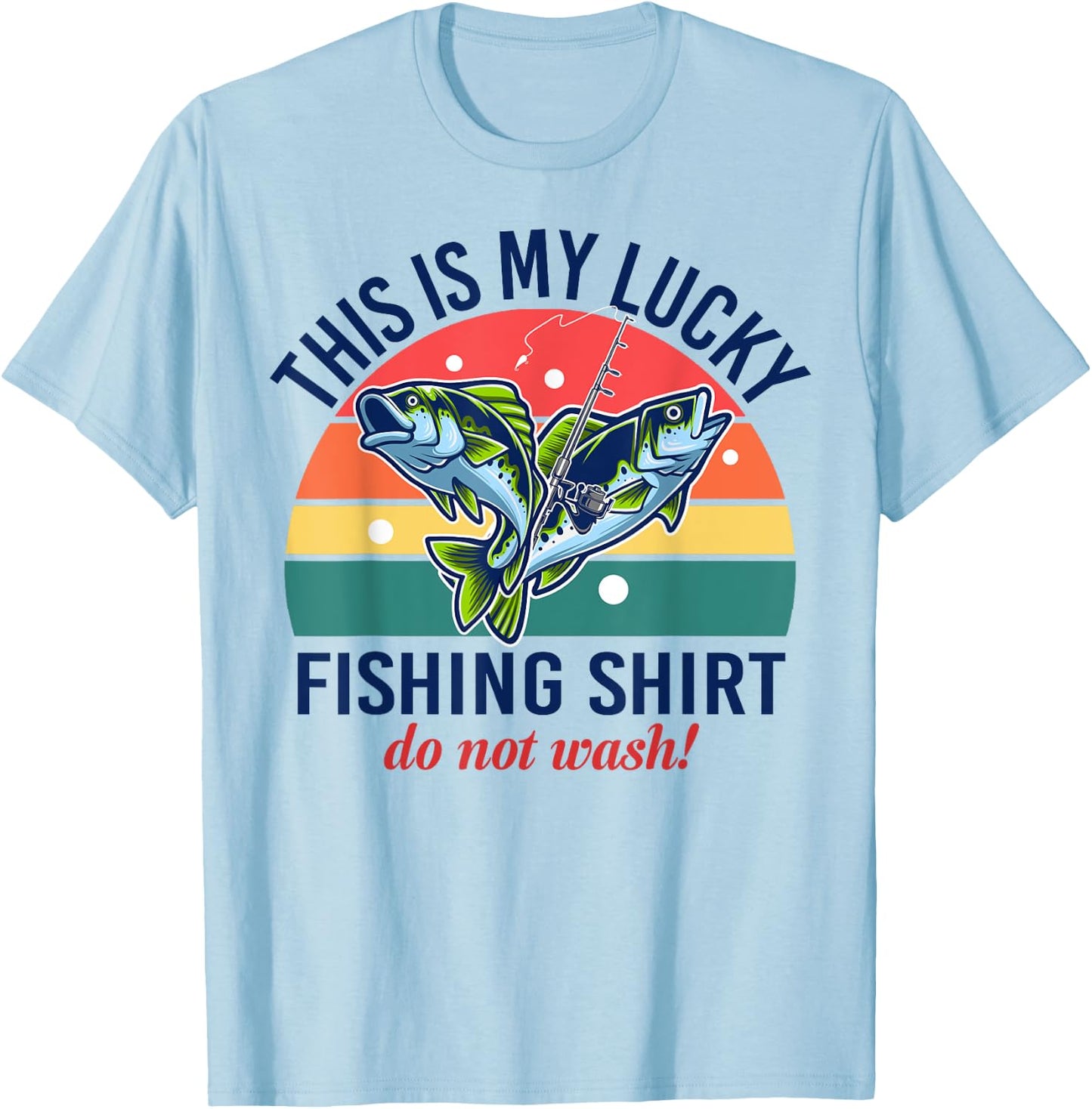 My Lucky Fishing-Shirt Youth Kids Boys Funny Bass T-Shirt - T-Shirt | Light Blue