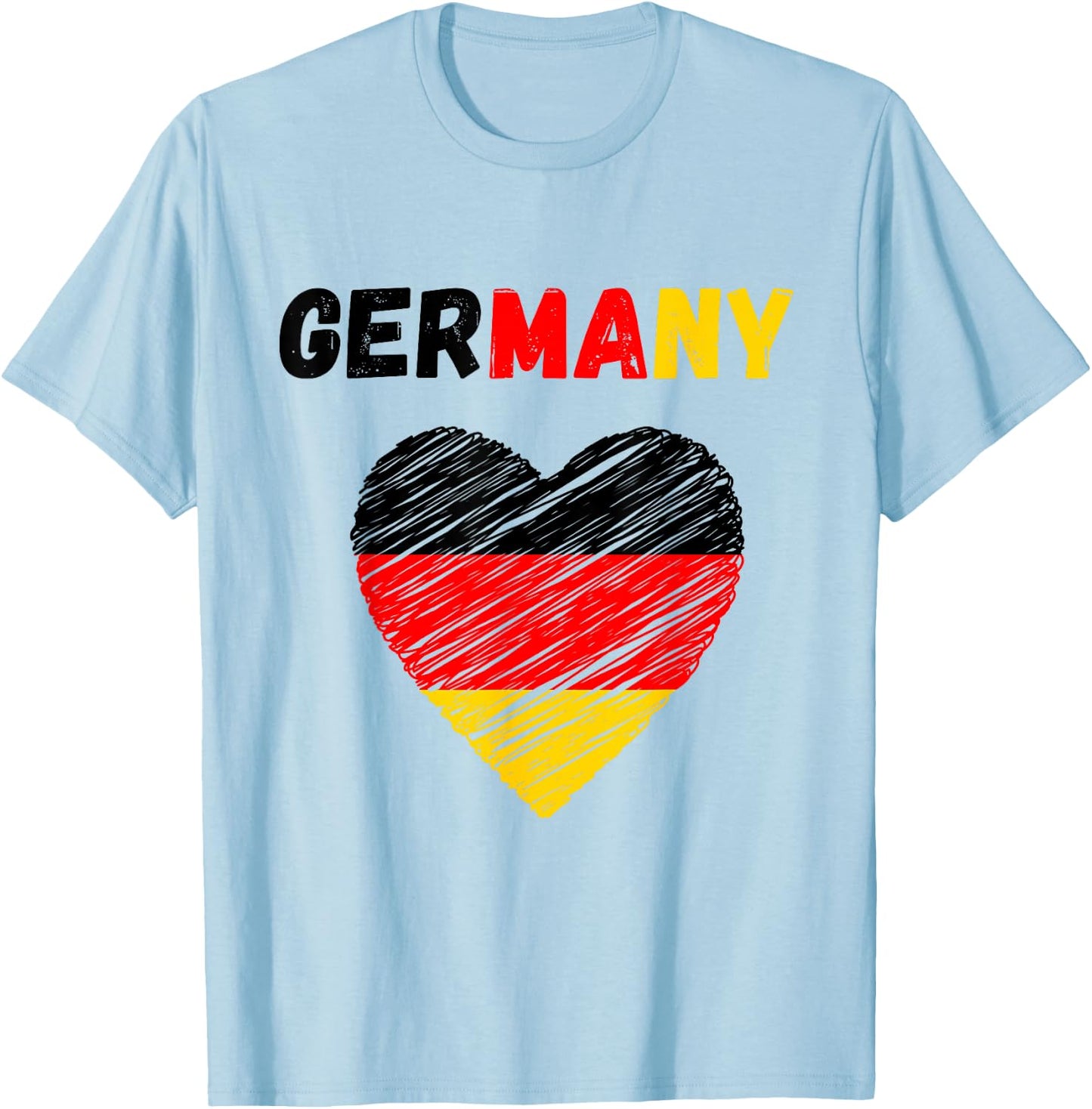 Germany Flag Holiday Germany Heart German Flag T-Shirt - T-Shirt | Light Blue