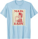 Female Postal Worker Mail Lady Stamp T-Shirt - T-Shirt | Light Blue