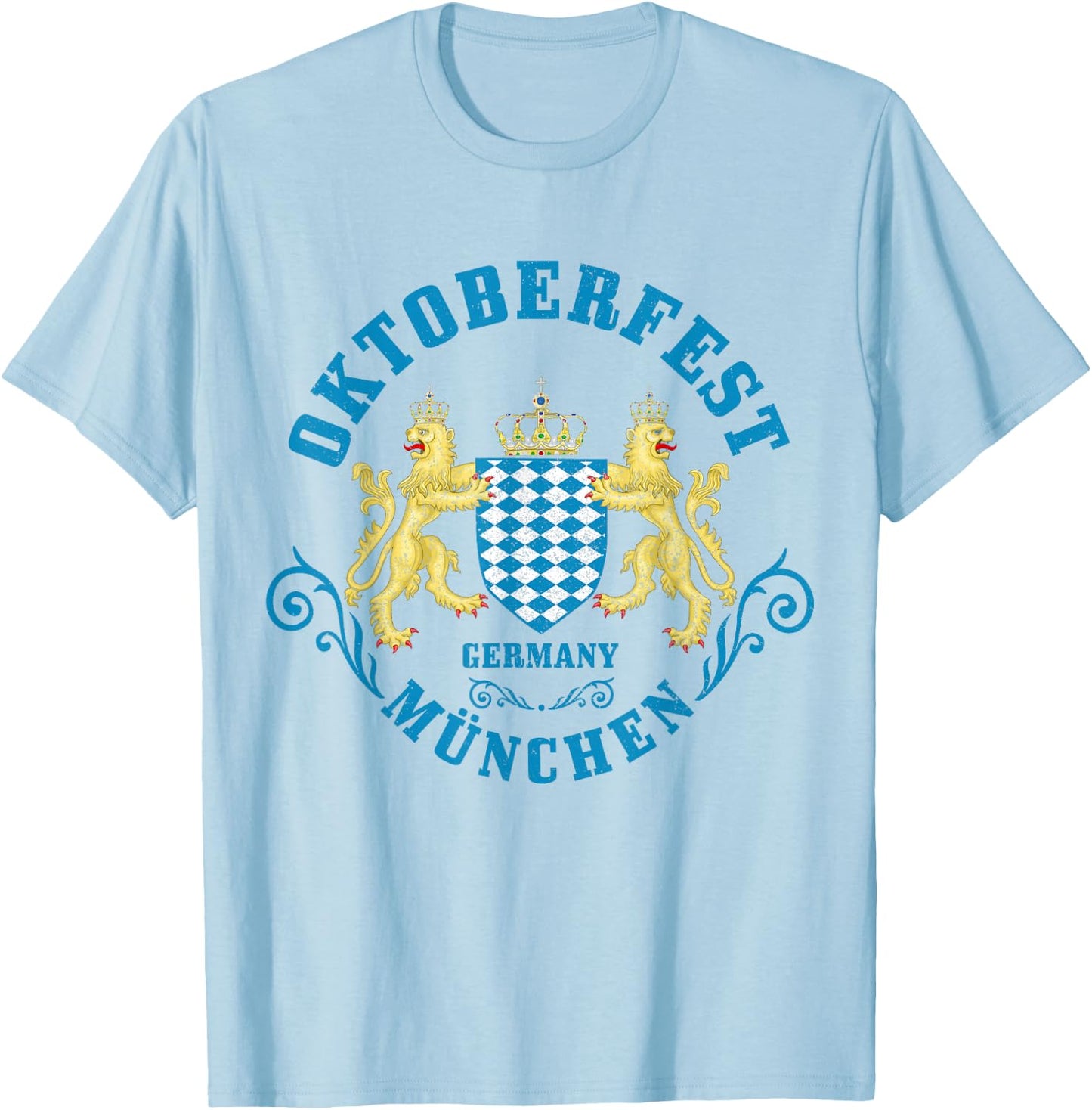 Oktoberfest Bavarian Flag Munich Prost Beer Germany German T-Shirt - T-Shirt | Light Blue