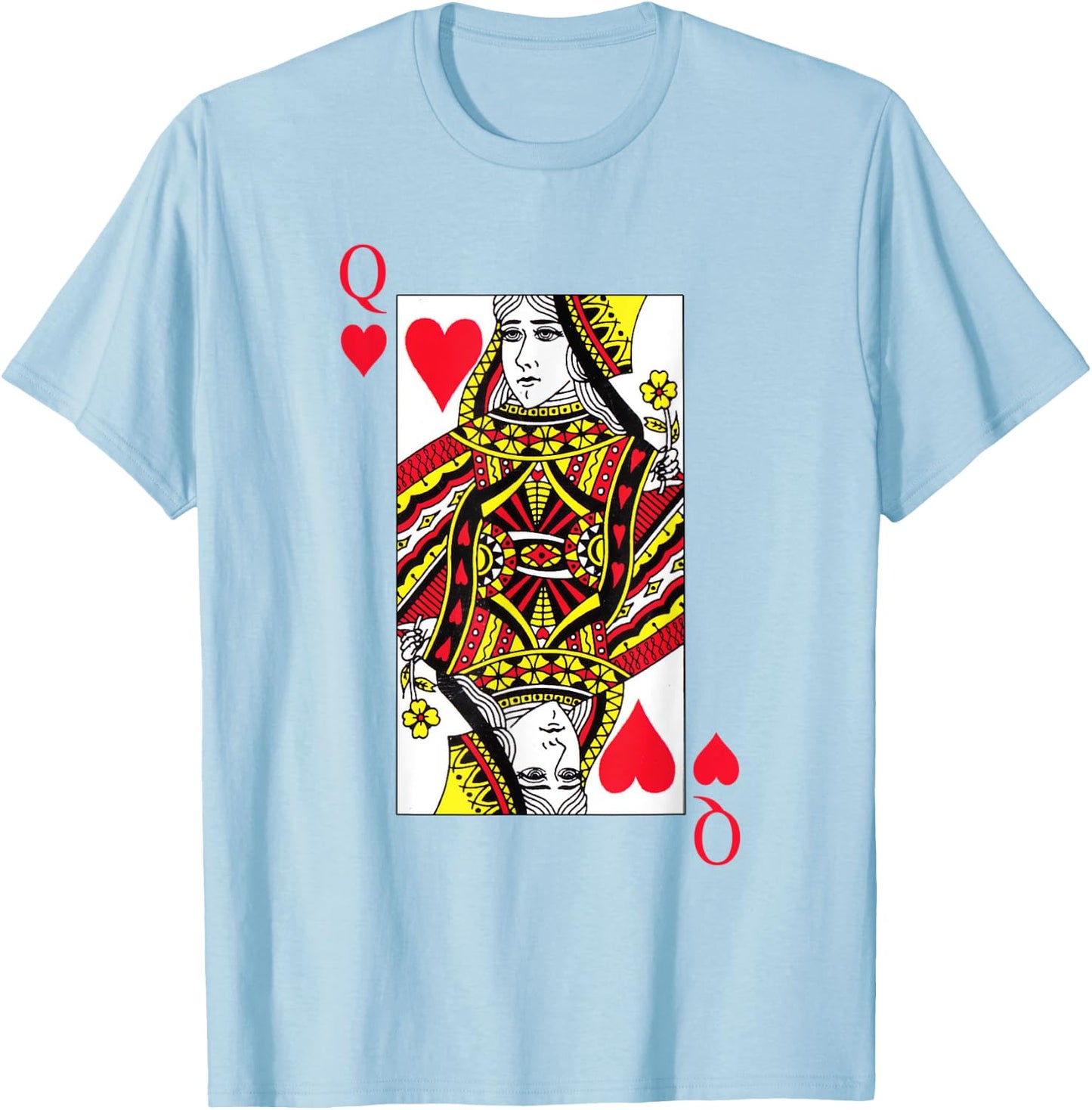 Queen Red Hearts Costume Blackjack Cards Poker 21 Q T-Shirt - T-Shirt | Light Blue