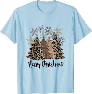 Merry Christmas Tree Buffalo Plaid Red White Green Christmas T-Shirt - T-Shirt | Light Blue