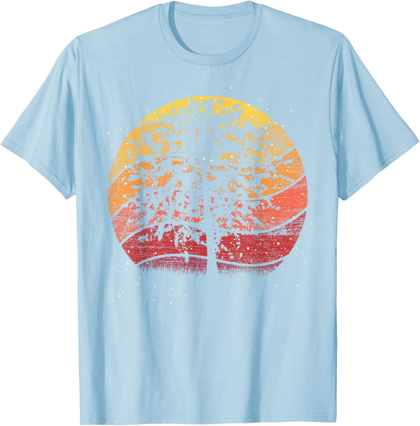 Retro Trees Outdoor Wild Nature Wildlife Forest T-Shirt - T-Shirt | Light Blue