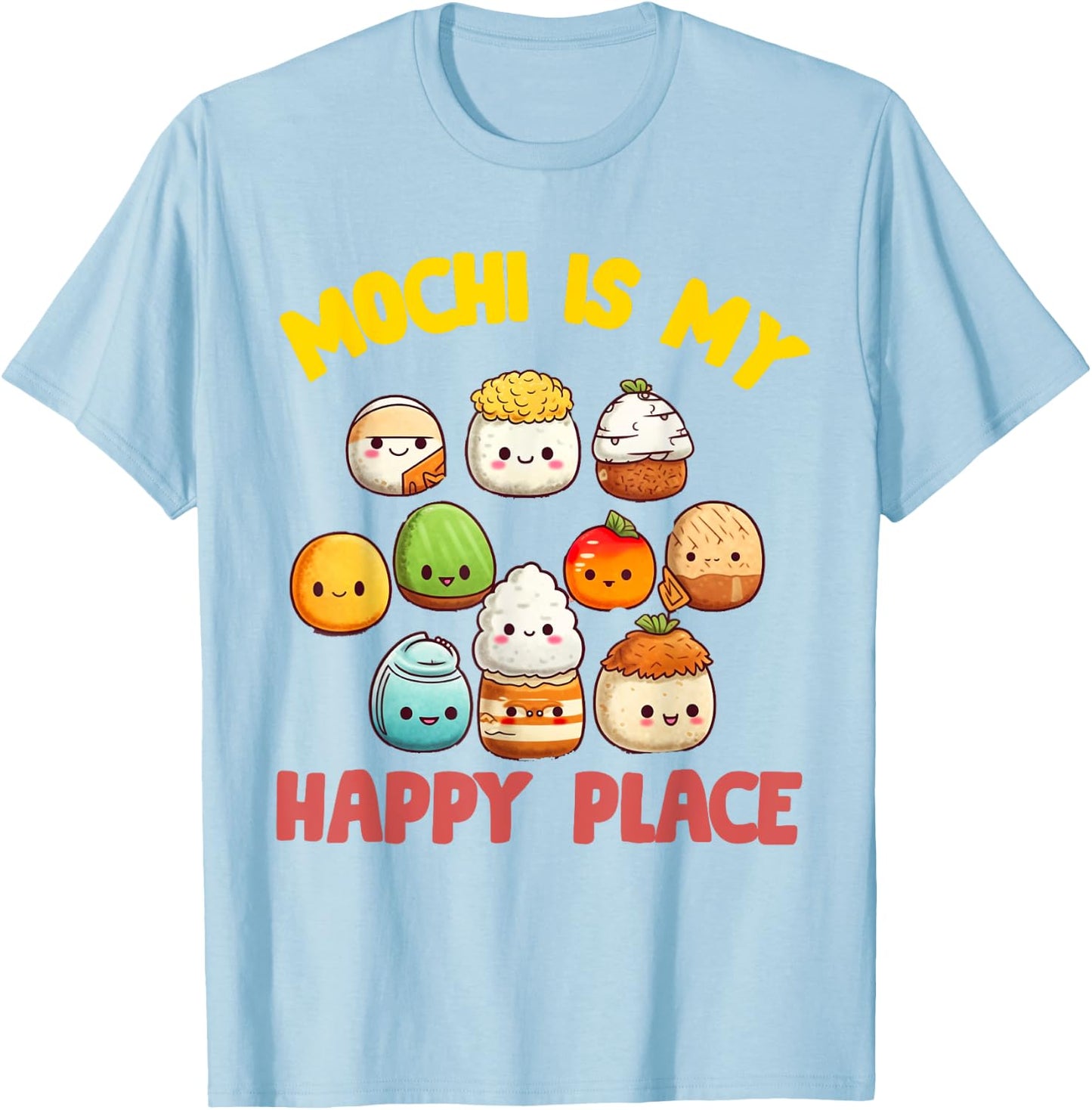 Mochi Japanese Rice Cake Candy Snack Sweet Mochi Kids Women T-Shirt - T-Shirt | Light Blue