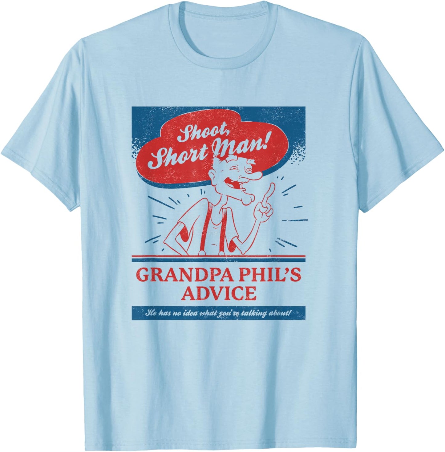Hey Arnold Grandpa Phil Gives Great Advice T-Shirt - T-Shirt | Light Blue