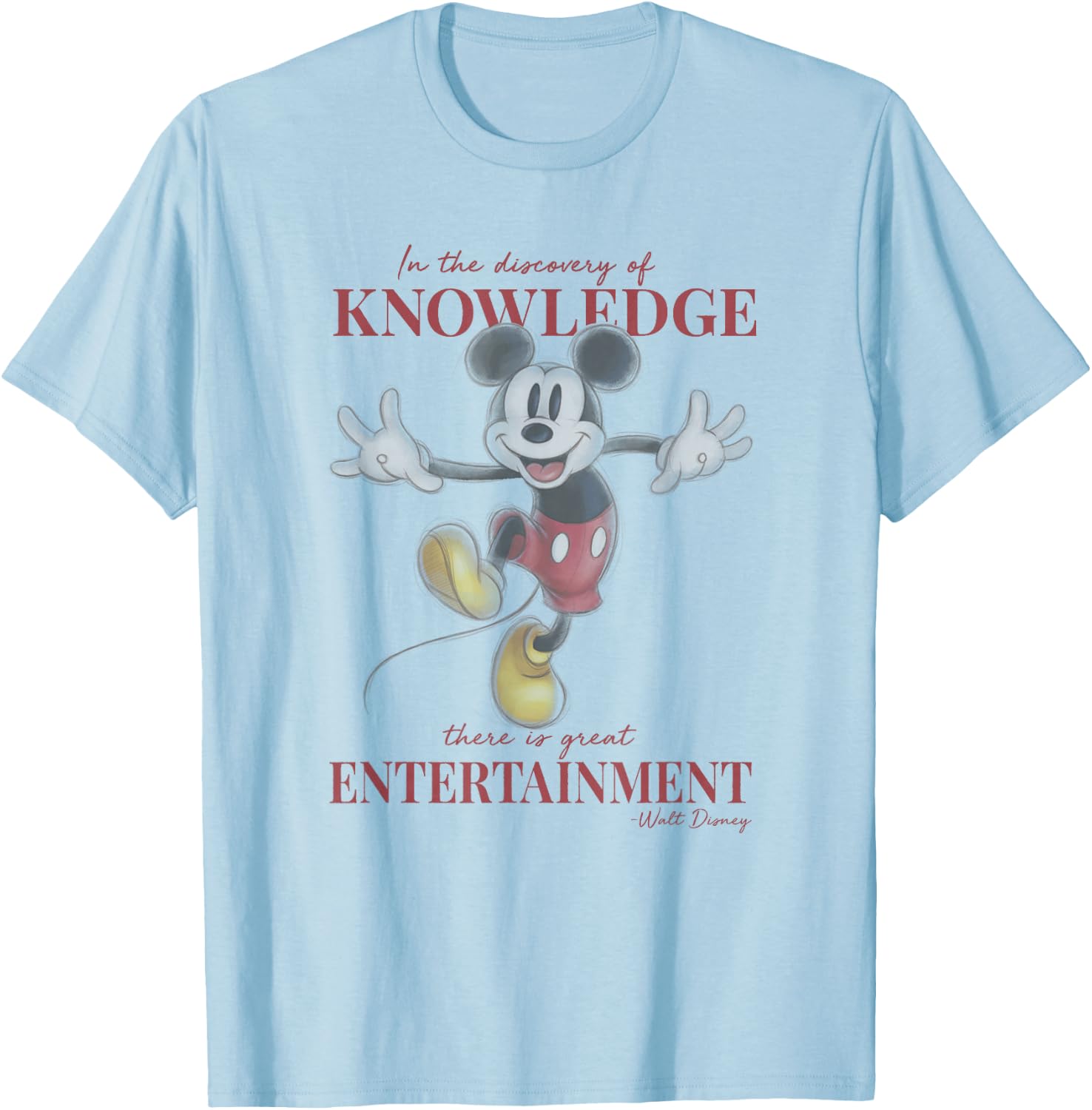 Disney Mickey And Friends Classic Walt Disney Quote T-Shirt - T-Shirt | Light Blue