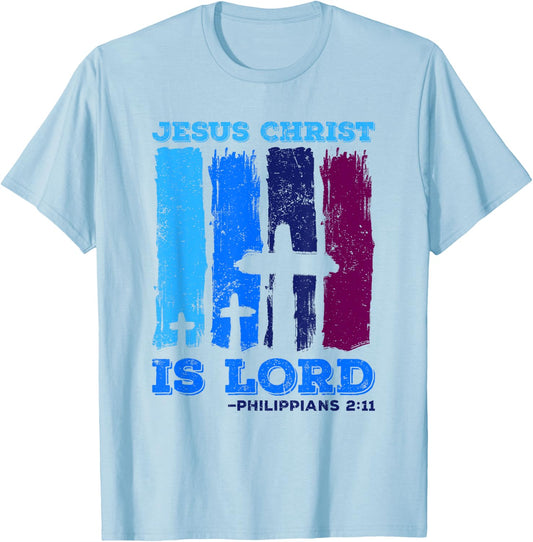 Jesus is Lord Philippians Bible Quote Jesus Christ T-Shirt - T-Shirt | Light Blue
