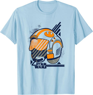 Star Wars Rebels Luke Skywalker Pilot Helmet Animated Logo T-Shirt - T-Shirt | Light Blue