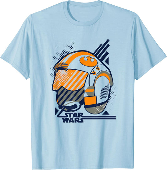 Star Wars Rebels Luke Skywalker Pilot Helmet Animated Logo T-Shirt - T-Shirt | Light Blue