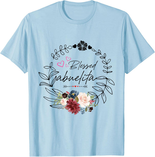 Blessed abuelita Floral est 2025 funny floral mother's day T-Shirt - T-Shirt | Light Blue