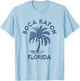Vintage Boca Raton Florida Palm Tree FL Retro T-Shirt - T-Shirt | Light Blue