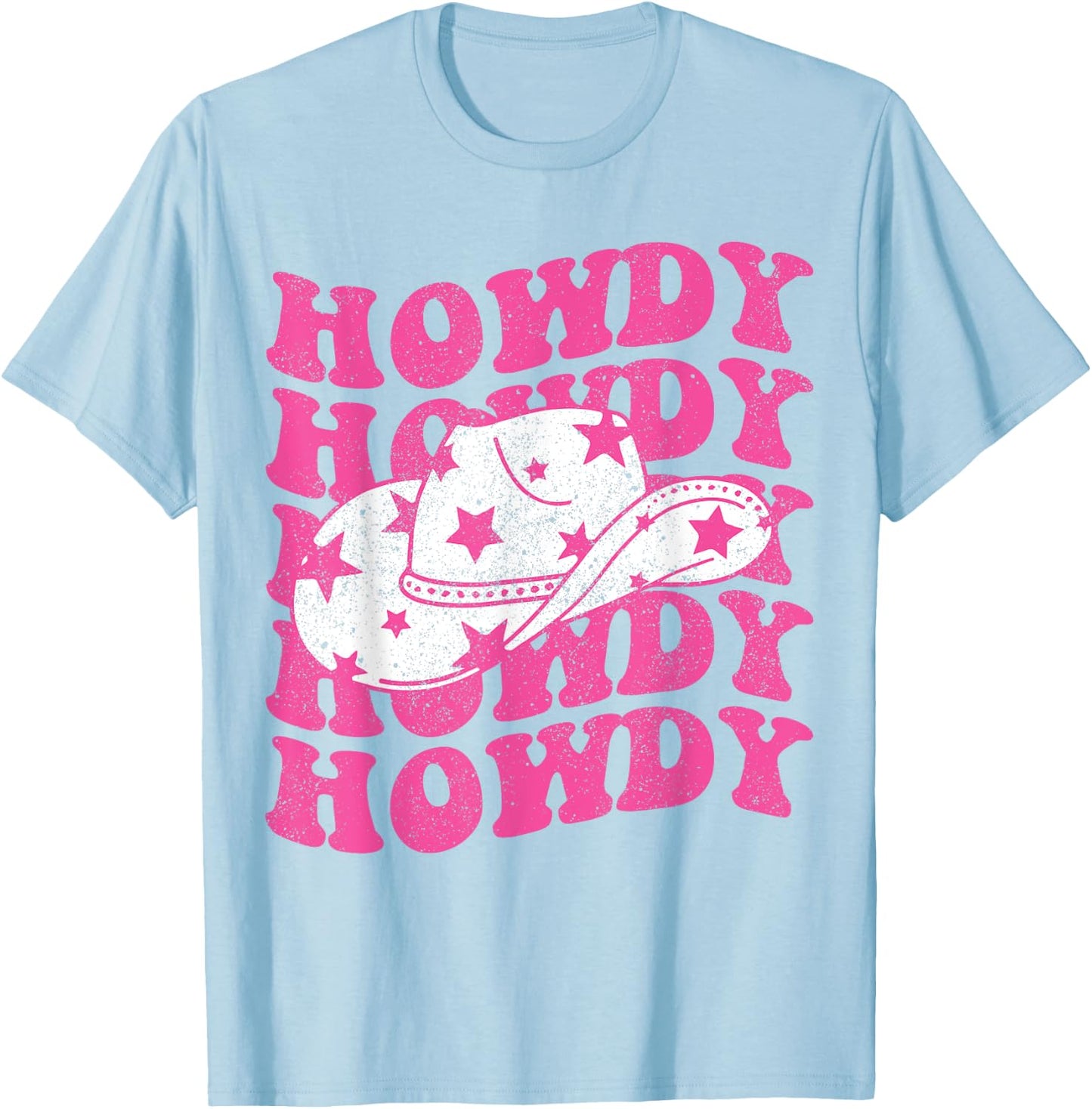 Howdy Southern Western Girl Country Rodeo Pink Cowgirl Women T-Shirt - T-Shirt | Light Blue
