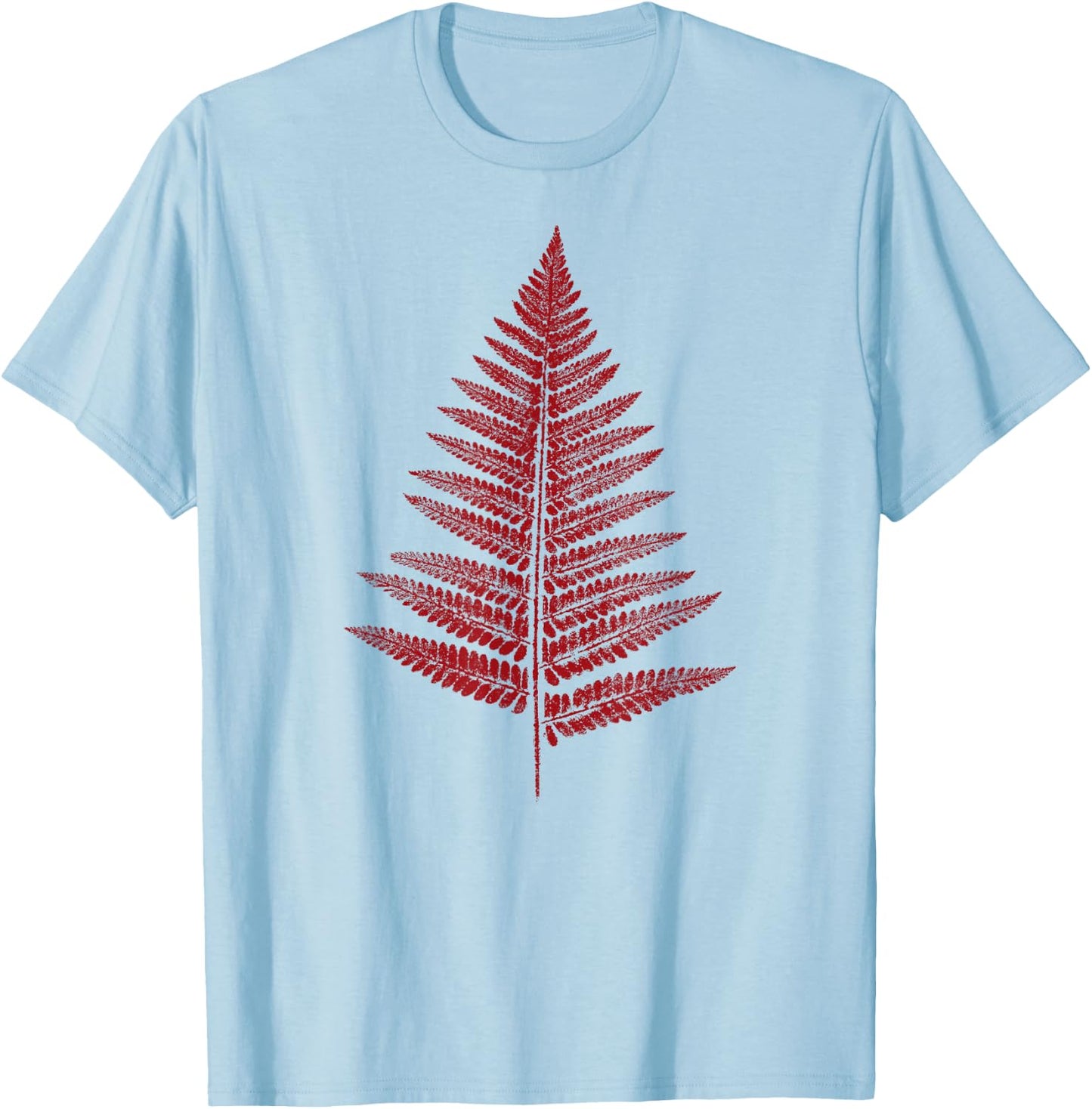 Fern Leaf / Nature & Forest - Leaves Stamp Graphic BOTANICAL T-Shirt - T-Shirt | Light Blue