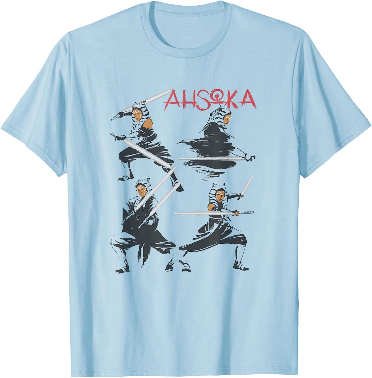 Star Wars: Ahsoka Tano Stance Square Smash Up T-Shirt - T-Shirt | Light Blue