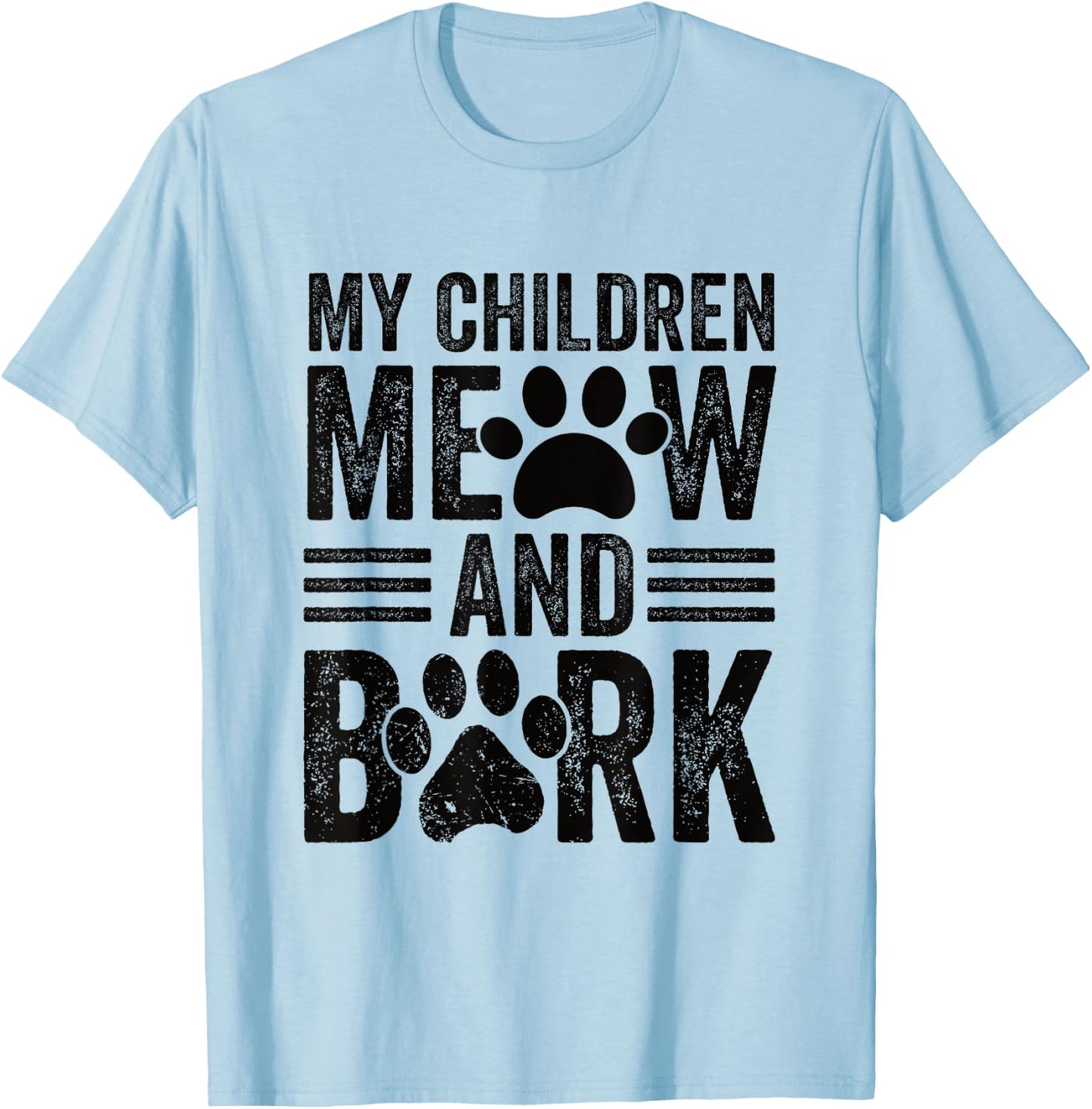 My Children Meow and Bark T-Shirt - T-Shirt | Light Blue