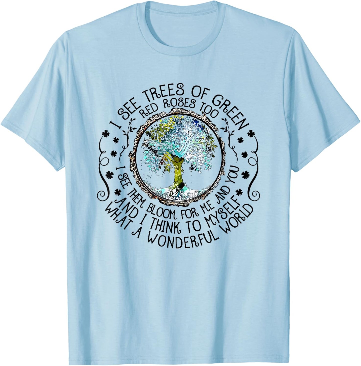 Myself What A Wonderful World T-Shirt - T-Shirt | Light Blue