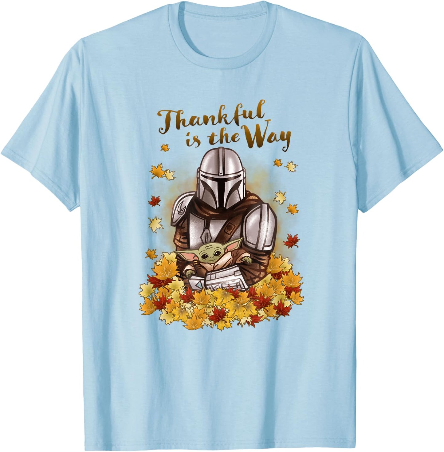 Star Wars: The Mandalorian Halloween Thankful Is The Way T-Shirt - T-Shirt | Light Blue