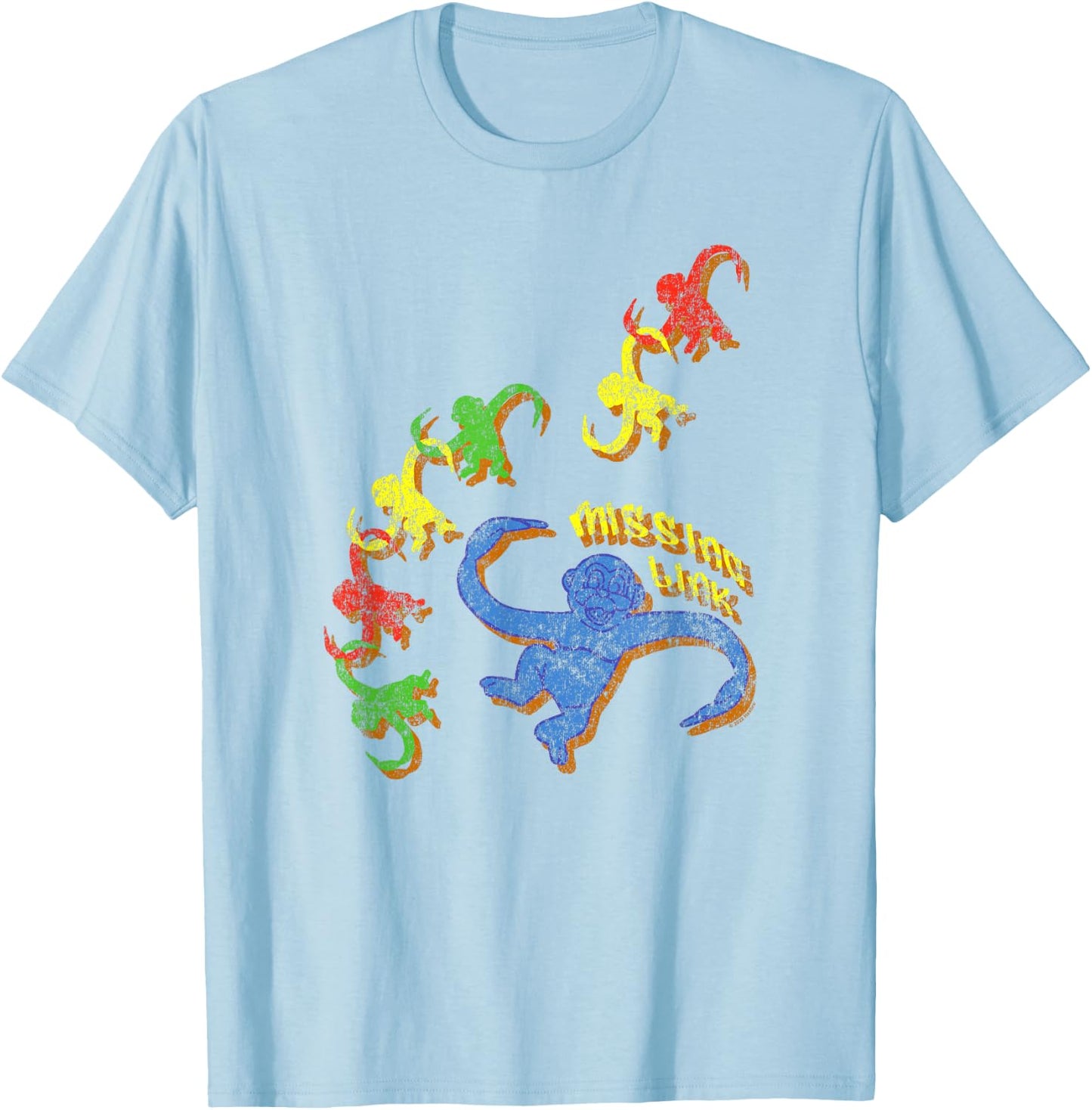 Barrel Of Monkeys Missing Link Vintage Distressed T-Shirt - T-Shirt | Light Blue