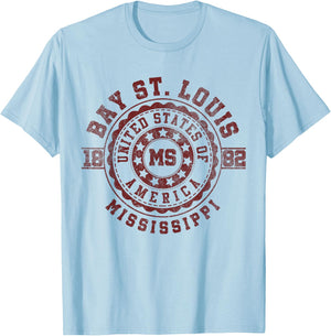 Bay St. Louis MS | Mississippi | Vintage City Apparels T-Shirt - T-Shirt | Light Blue