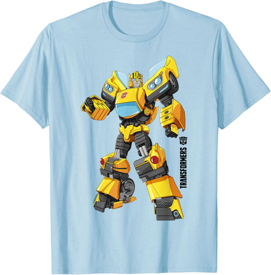 Transformers Bumblebee Autobots Epic Pose Logo T-Shirt - T-Shirt | Light Blue