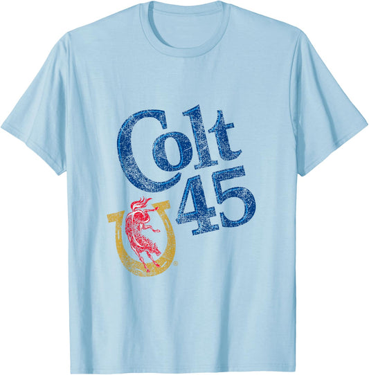 Colt 45 Beer Vintage Style - Logo T-Shirt - T-Shirt | Light Blue