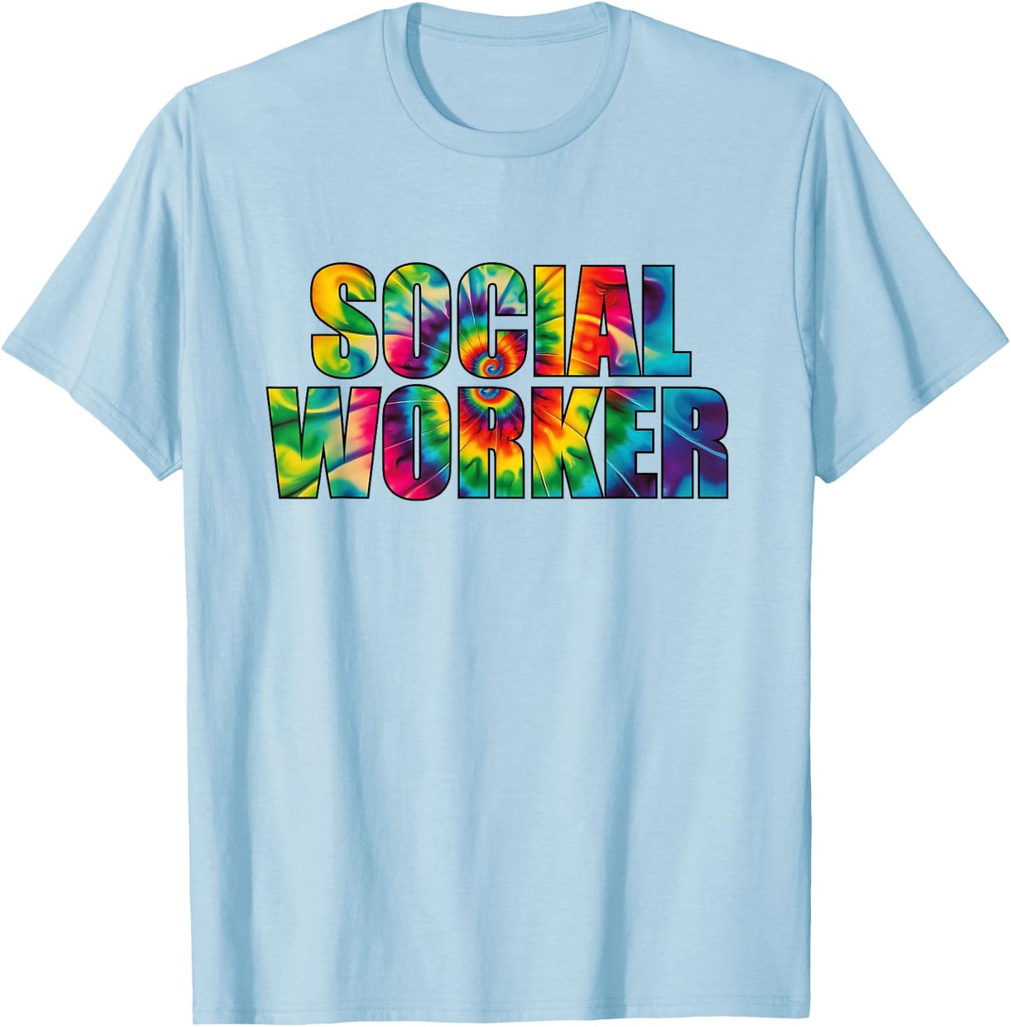 Social Worker Tie Dye Women Men School Social Worker T-Shirt - T-Shirt | Light Blue