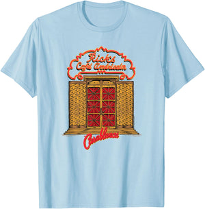 WB100 Casablanca Rick's Café Amèricain Vintage Logo T-Shirt - T-Shirt | Light Blue