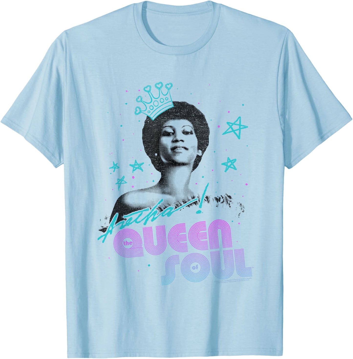 Aretha Franklin Queen of Soul T-Shirt - T-Shirt | Light Blue