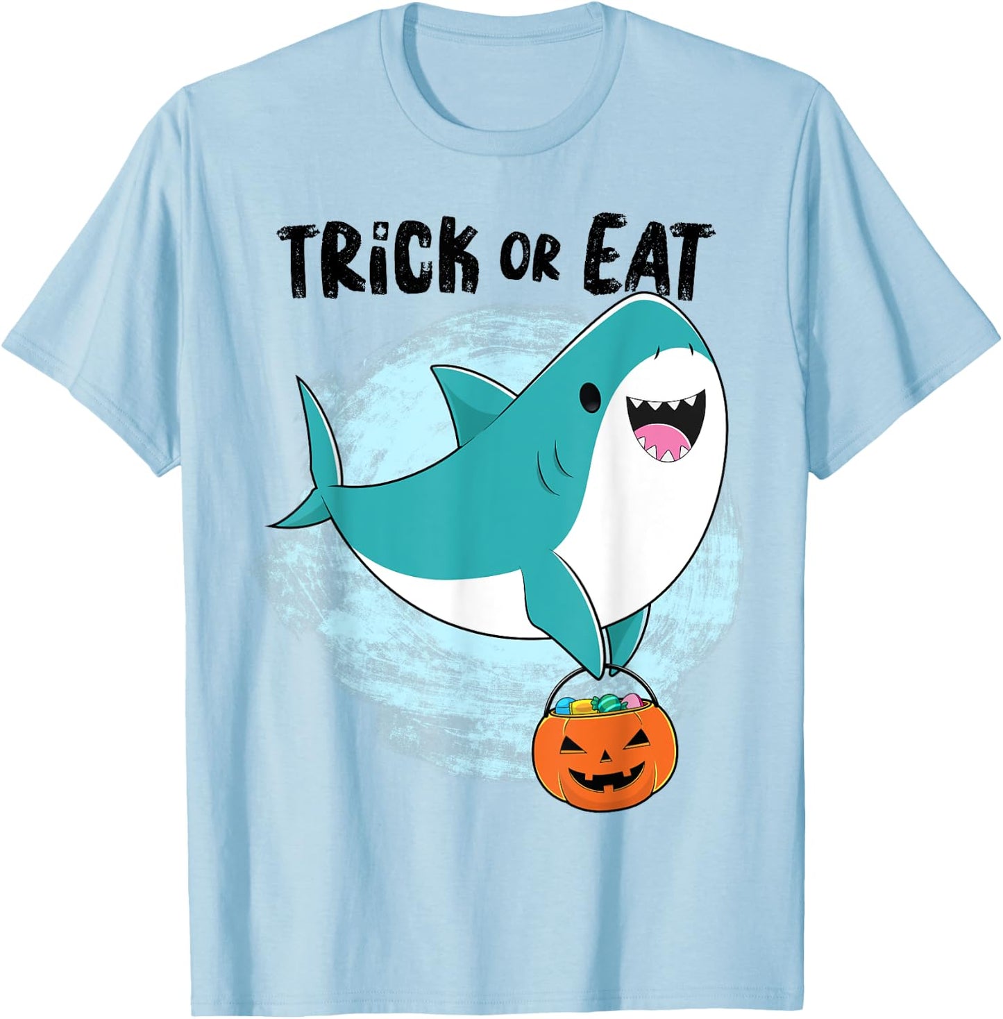 Shark Shirt - Kawaii Trick Or Eat Shark Halloween Costume T-Shirt - T-Shirt | Light Blue