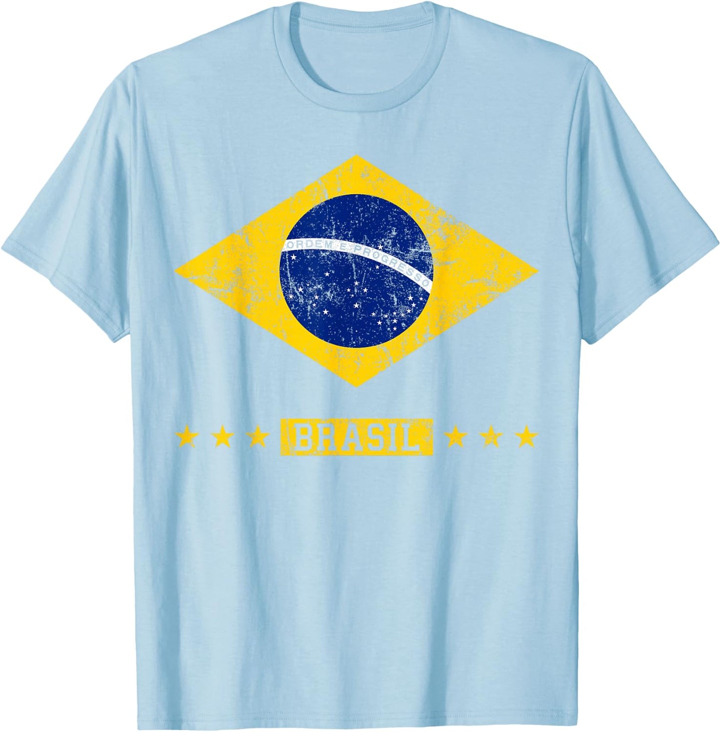 Brazil T Shirt Women Men Kids Brasil Brazilian Flag Green T-Shirt - T-Shirt | Light Blue