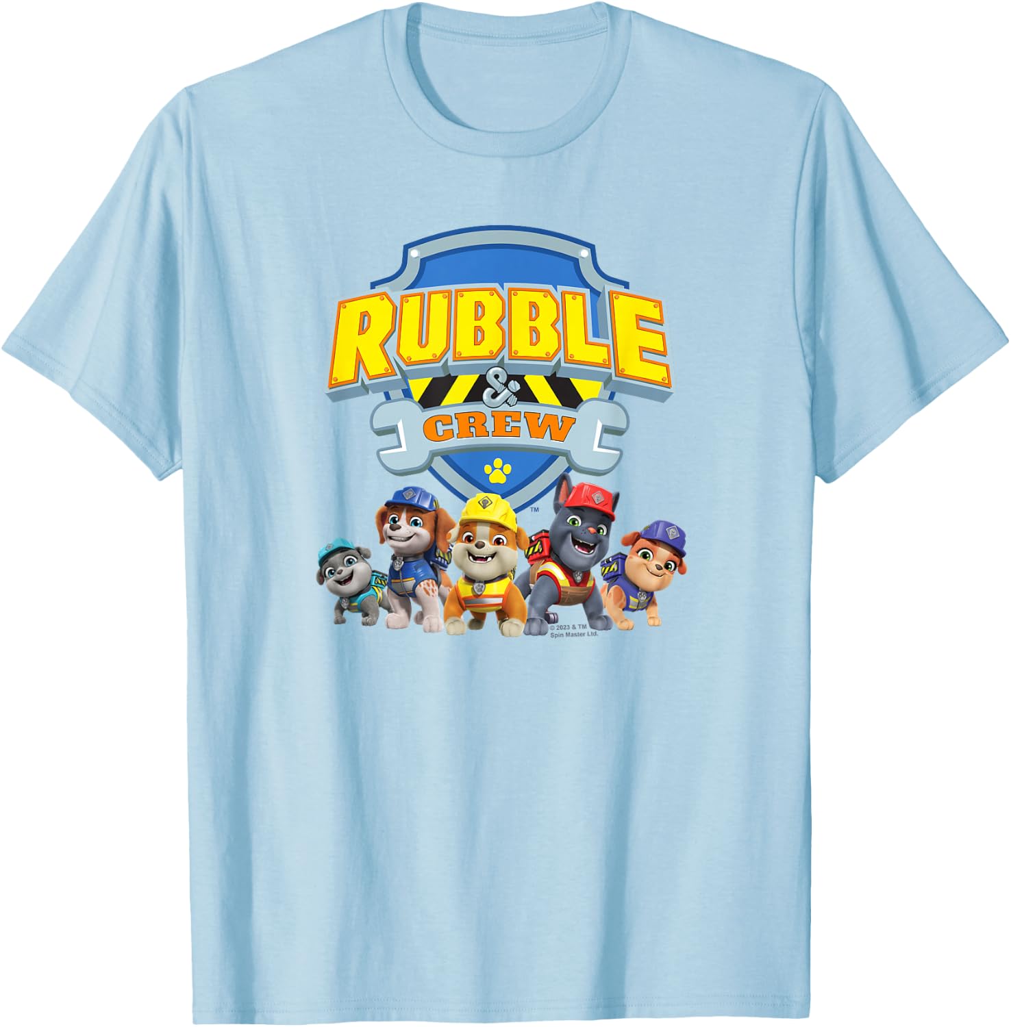 Rubble & Crew Logo and Characters T-Shirt - T-Shirt | Light Blue
