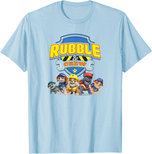 Rubble & Crew Logo and Characters T-Shirt - T-Shirt | Light Blue
