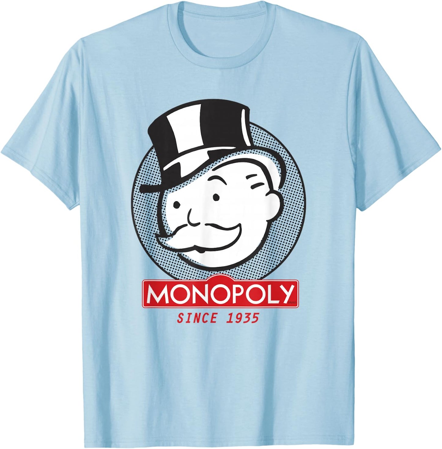 Monopoly Mr. Monopoly Since 1935 Classic Vintage Logo T-Shirt - T-Shirt | Light Blue